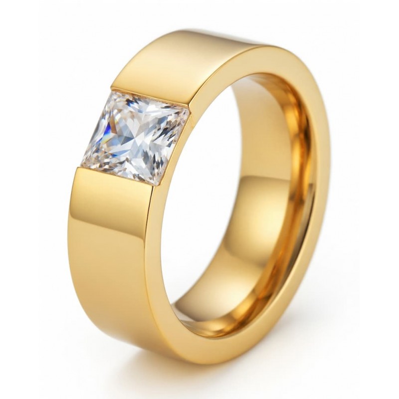 Anillo de compromiso acabado en oro 14k