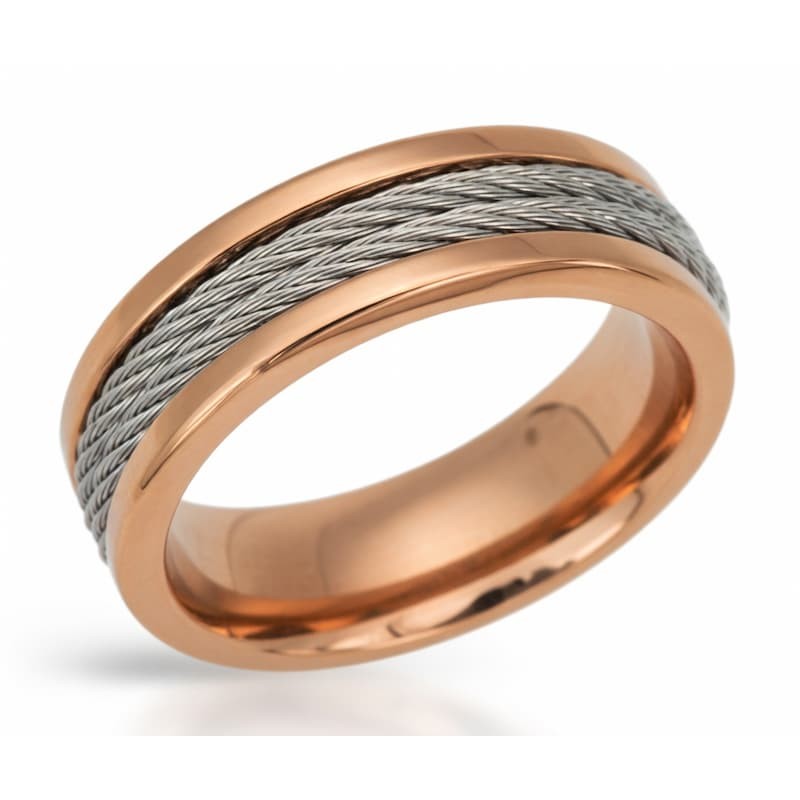Anillo de base de cobre con diseño de alambres
