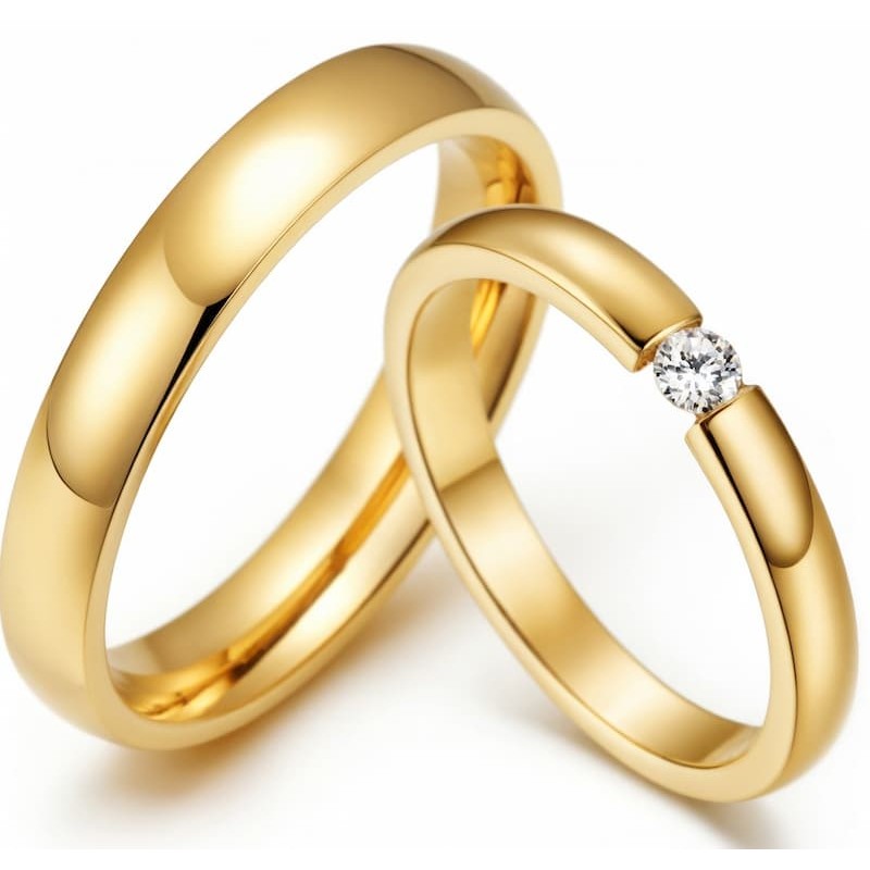 Par de alianzas de boda clásicas