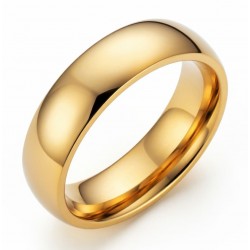 Pareja de alianzas de acero inoxidable con baño de oro