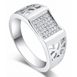 Anillo unisex con baño de plata brillante