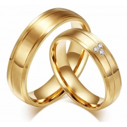 Anillo de compromiso chapado en oro