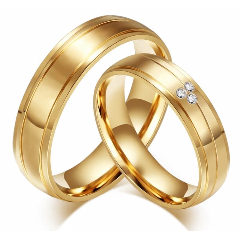 Anillo de compromiso chapado en oro
