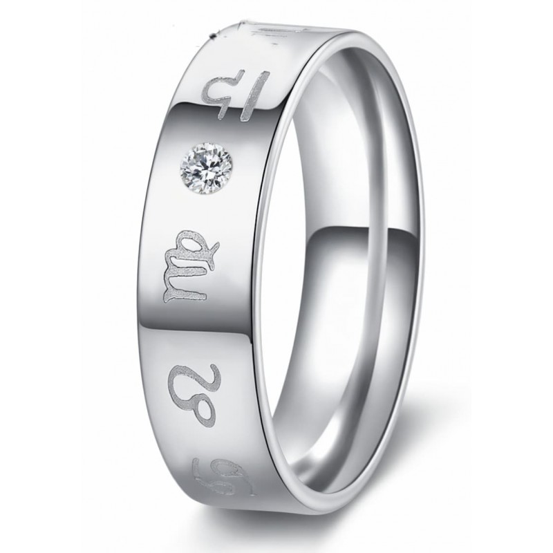 Anillos acero boda diseño carta runa nórdica