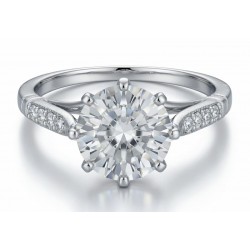 Anillo solitario en plata de ley 925