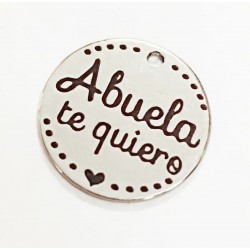 Collar de acero inoxidable con placa circular
