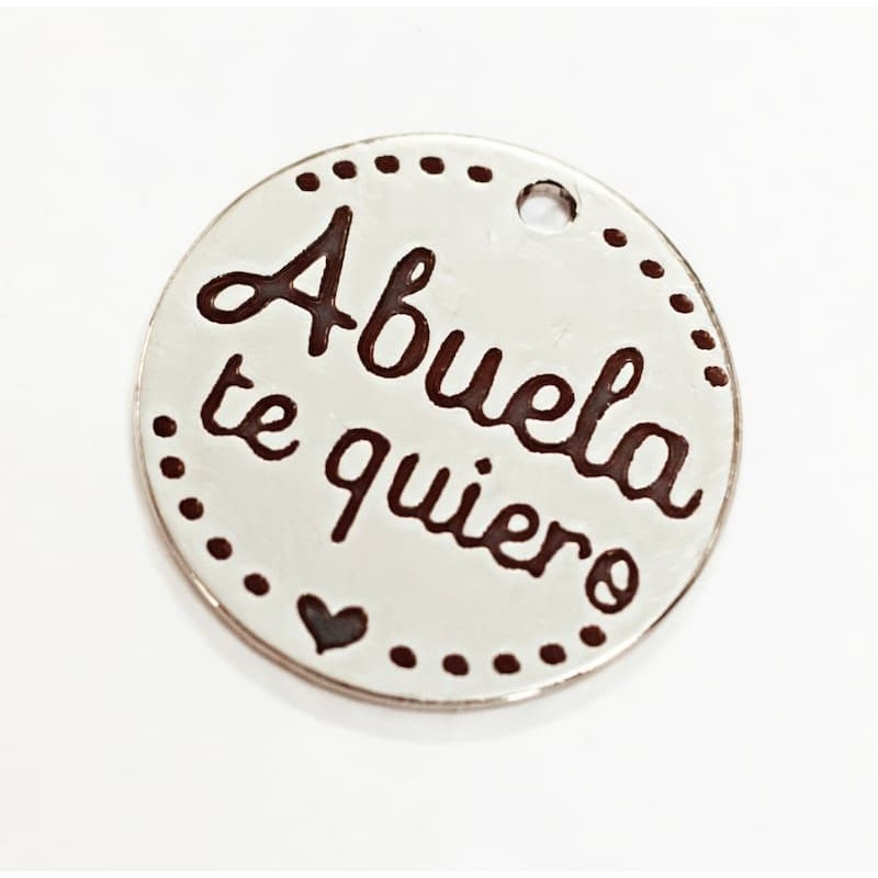 Collar de acero inoxidable con placa circular