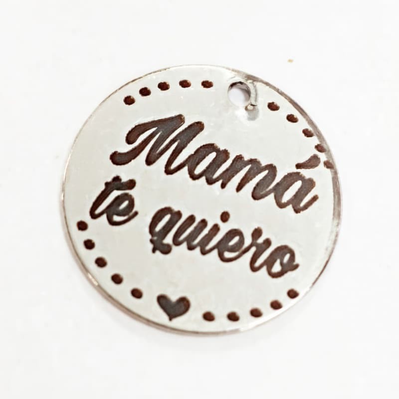 Collar de acero inoxidable con colgante circular