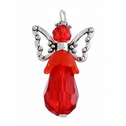 Colgante de acero bañado en plata con la figura de ángel