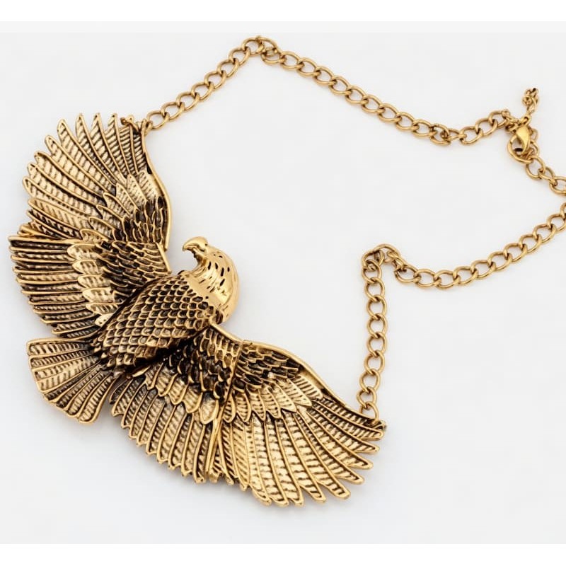 Gargantilla unisex con colgante de águila dorada