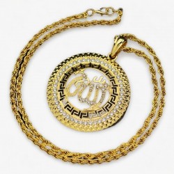 Collar de cadena dorada estilo hip hop con colgante