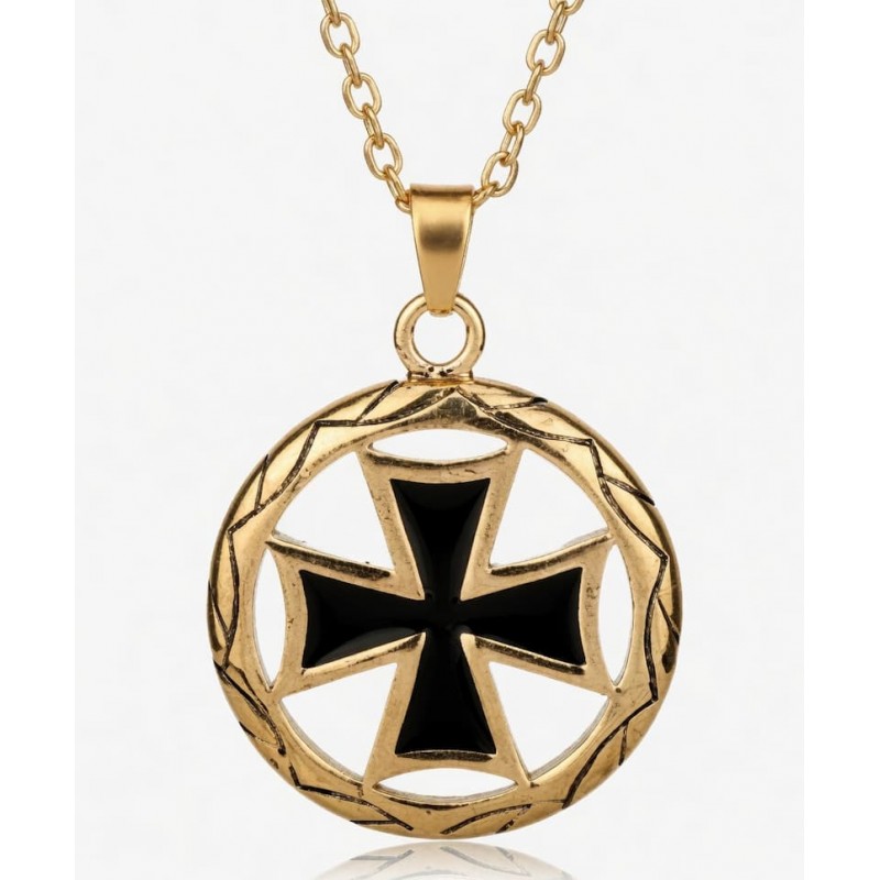 Collar para hombre con colgante de cruz templaria