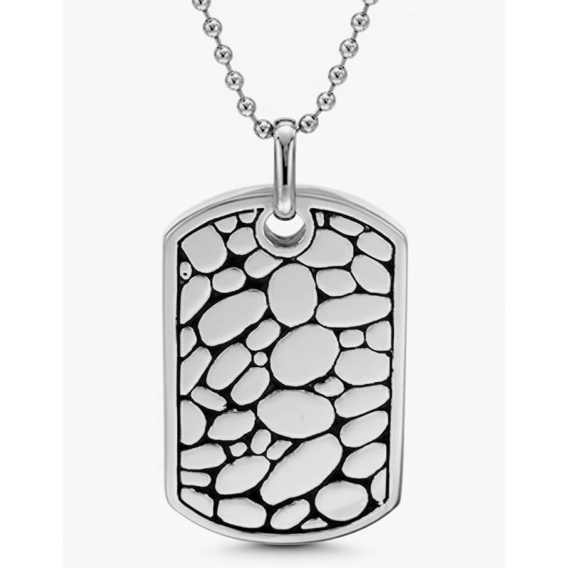Collar de estilo militar para hombre con placa