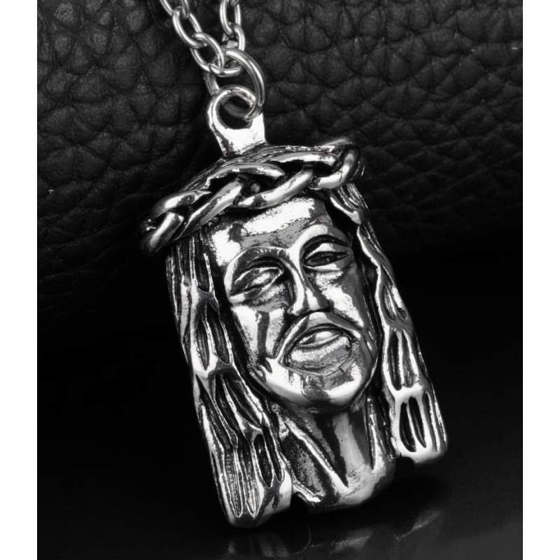 Cadena y colgante con el rostro de Jesús