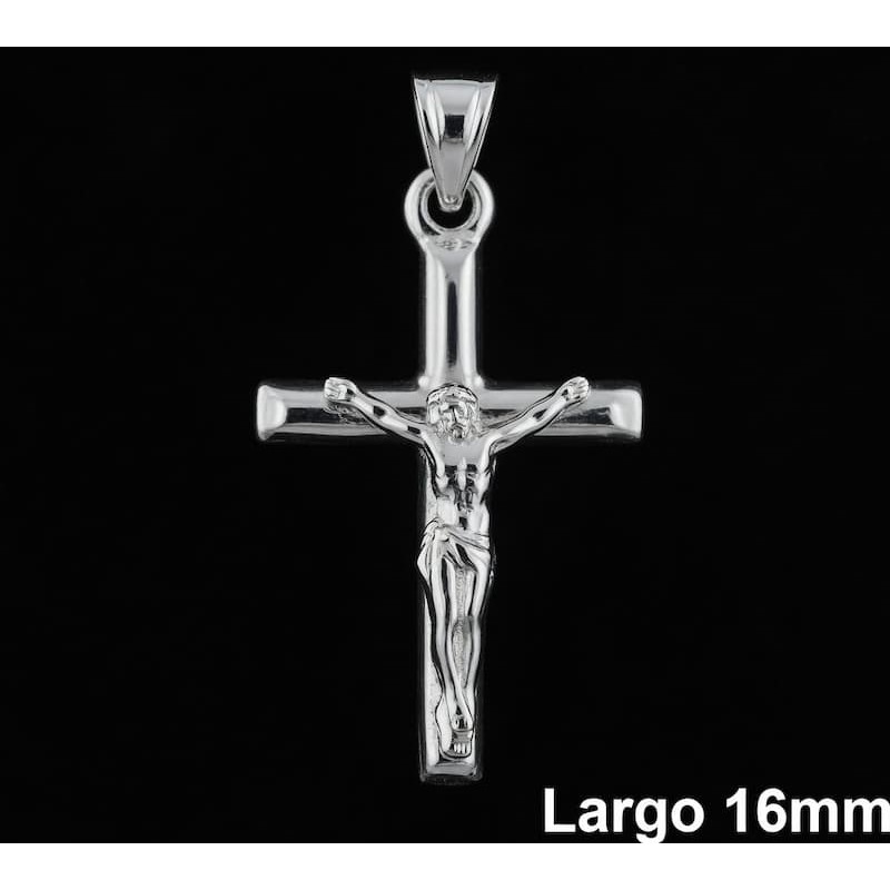 Delicado colgante crucifijo de plata 925