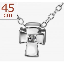 Collar plata 925 con cristales blancos diseño cruz