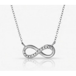 Collar de plata de ley 925 con colgante en forma de símbolo infinito
