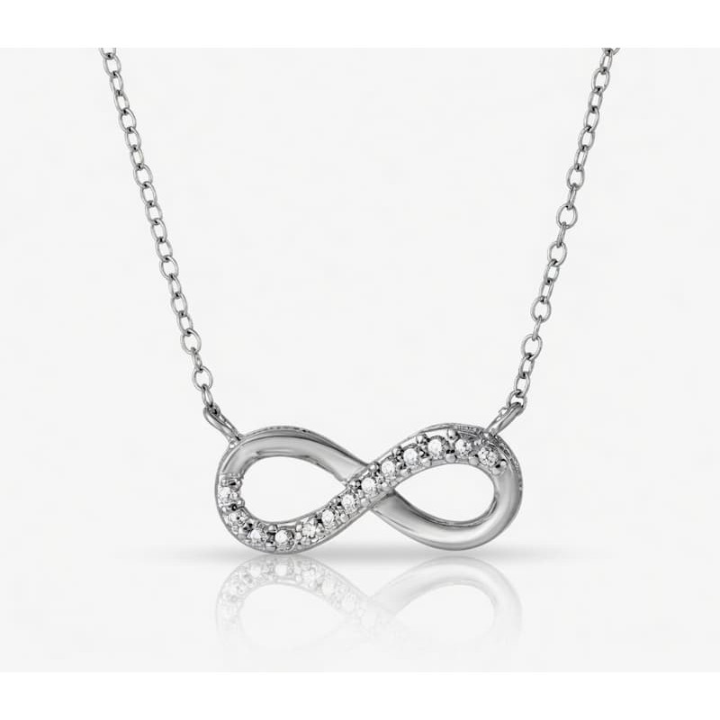 Collar de plata de ley 925 con colgante en forma de símbolo infinito