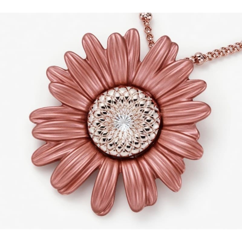 Collar con colgante de flor esmaltada para mujer