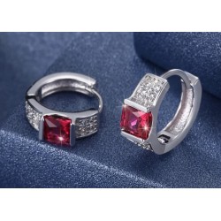 pendientes con piedra roja