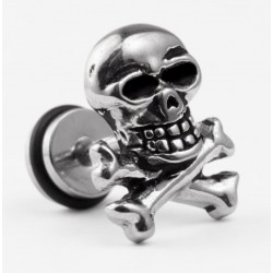 Pendiente individual para hombre de acero inoxidable con diseño de calavera mexicana