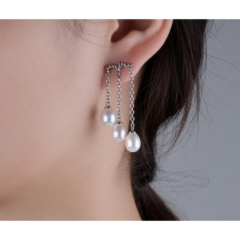 pendientes de plata con perlas
