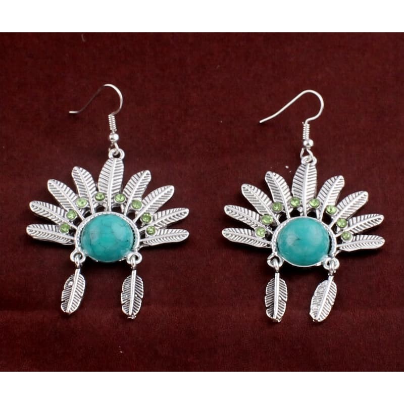 Pendientes grandes para mujer de estilo tibetano