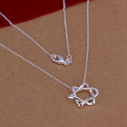 Collar para mujer Flor plateada