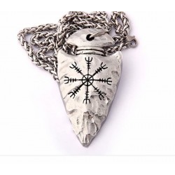 Cadena collar con colgante punta de lanza runa vikinga