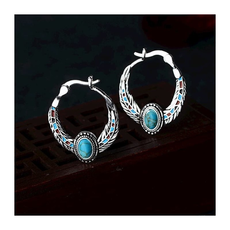 Pendientes de Plata 925 con Deslumbrante Piedra Turquesa Natural: Elegancia en tu bisutería